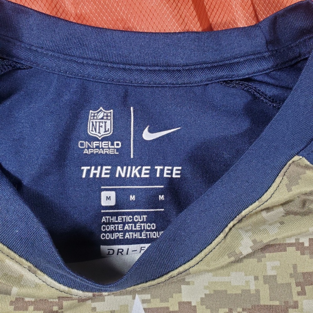 Nike Dallas Cowboys Salute‎ Service Shirt Men M Camo Dri Fit OnField 3/4 Sleeve - Picture 5 of 13